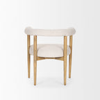 Arden Dining Chair w/ Medium Brown Wood and Cream Twill Fabric - Dekor Butik