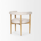 Arden Dining Chair w/ Medium Brown Wood and Cream Twill Fabric - Dekor Butik