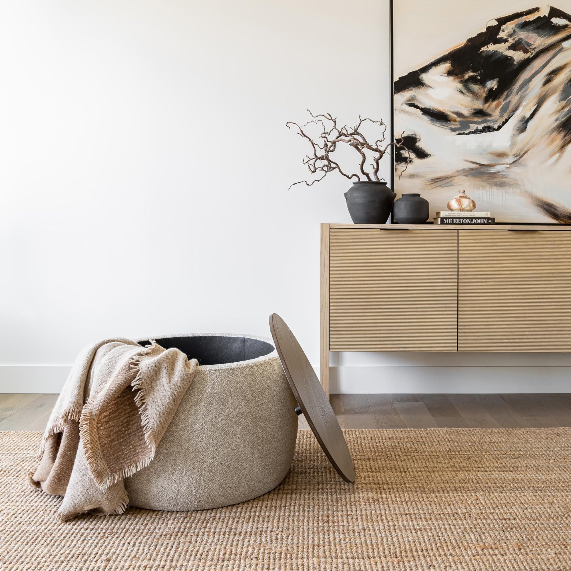 baseAsh Storage Ottoman - Dekor Butik