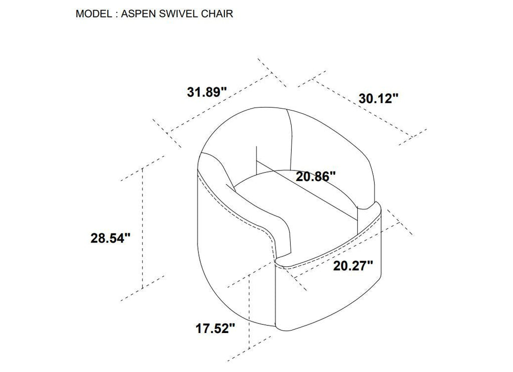 Aspen Swivel Chair - Buff - Dekor Butik