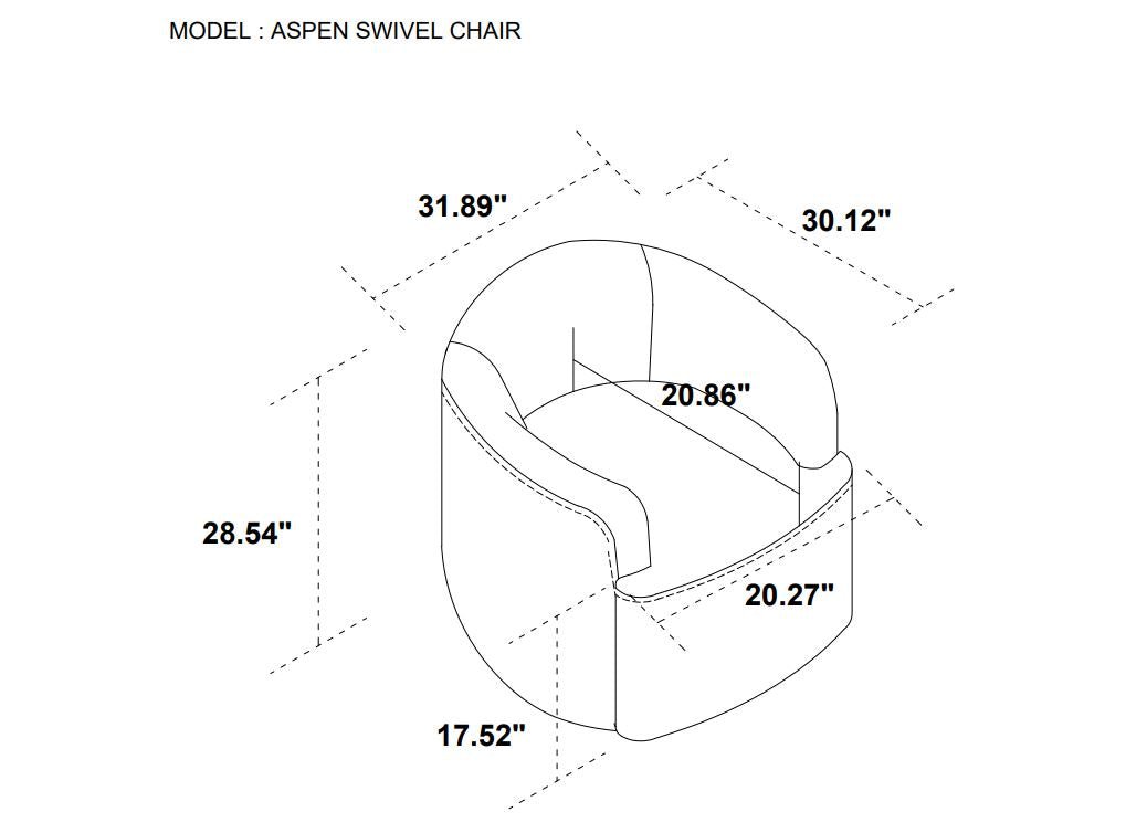 Aspen Swivel Chair - Buff - Dekor Butik