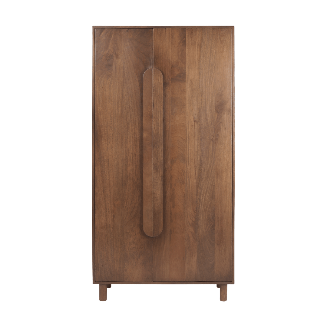 FurnitureAstrid Armoire - Medium Brown Solid Wood - Dekor Butik