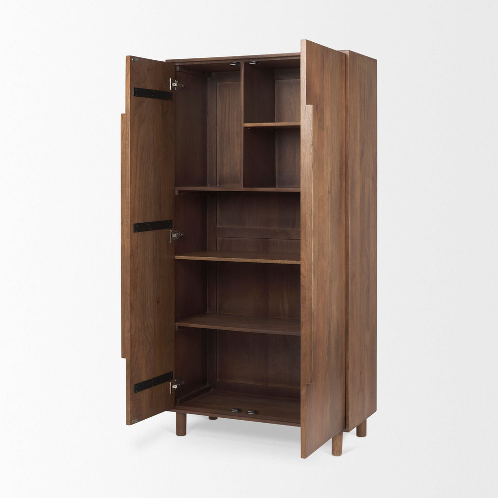 FurnitureAstrid Armoire - Medium Brown Solid Wood - Dekor Butik