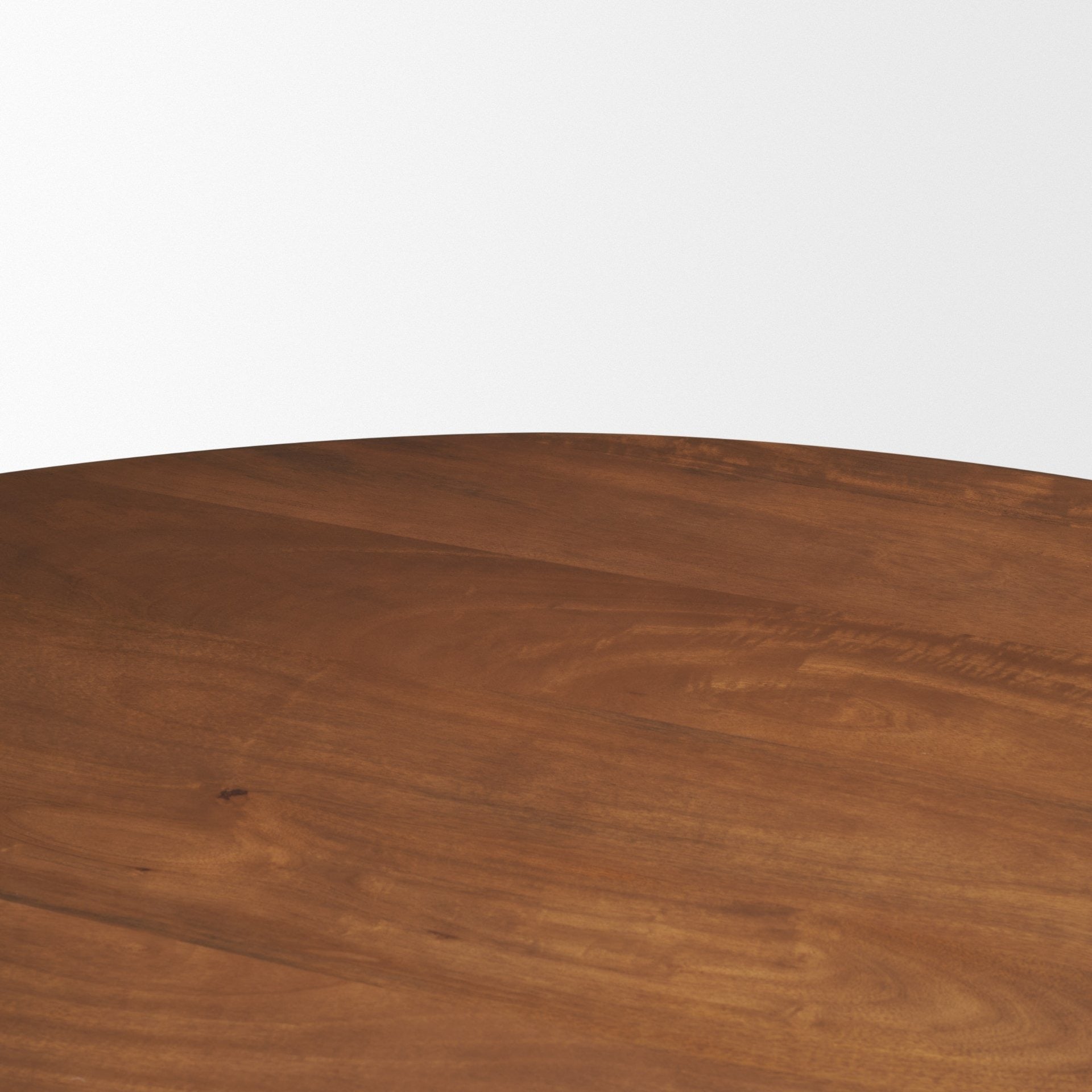 Atlas 60" Warm Mid - Brown Wood Stacked Pedestal Base Round Dining Table - Dekor Butik