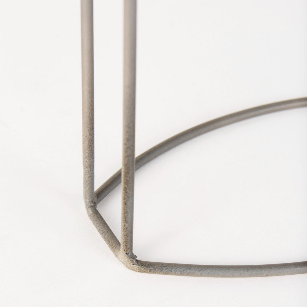 Aurus Matte Gray Metal Table Clock - Dekor Butik
