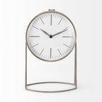 Aurus Matte Gray Metal Table Clock - Dekor Butik