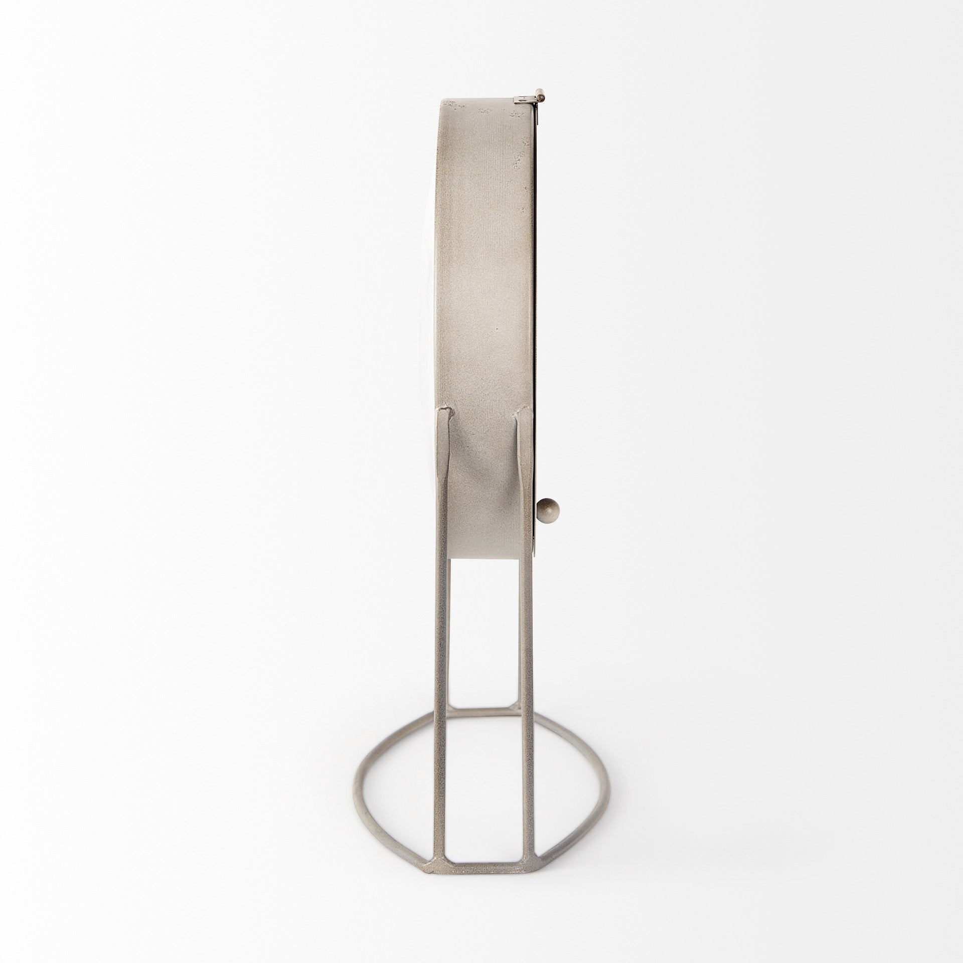 Aurus Matte Gray Metal Table Clock - Dekor Butik