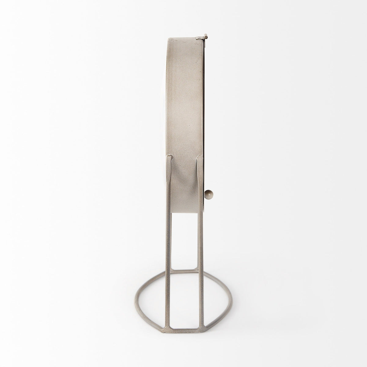 Aurus Matte Gray Metal Table Clock - Dekor Butik