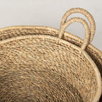 Ayanna Set of 2 Deep Nesting Seagrass Baskets w/ Handles - Dekor Butik