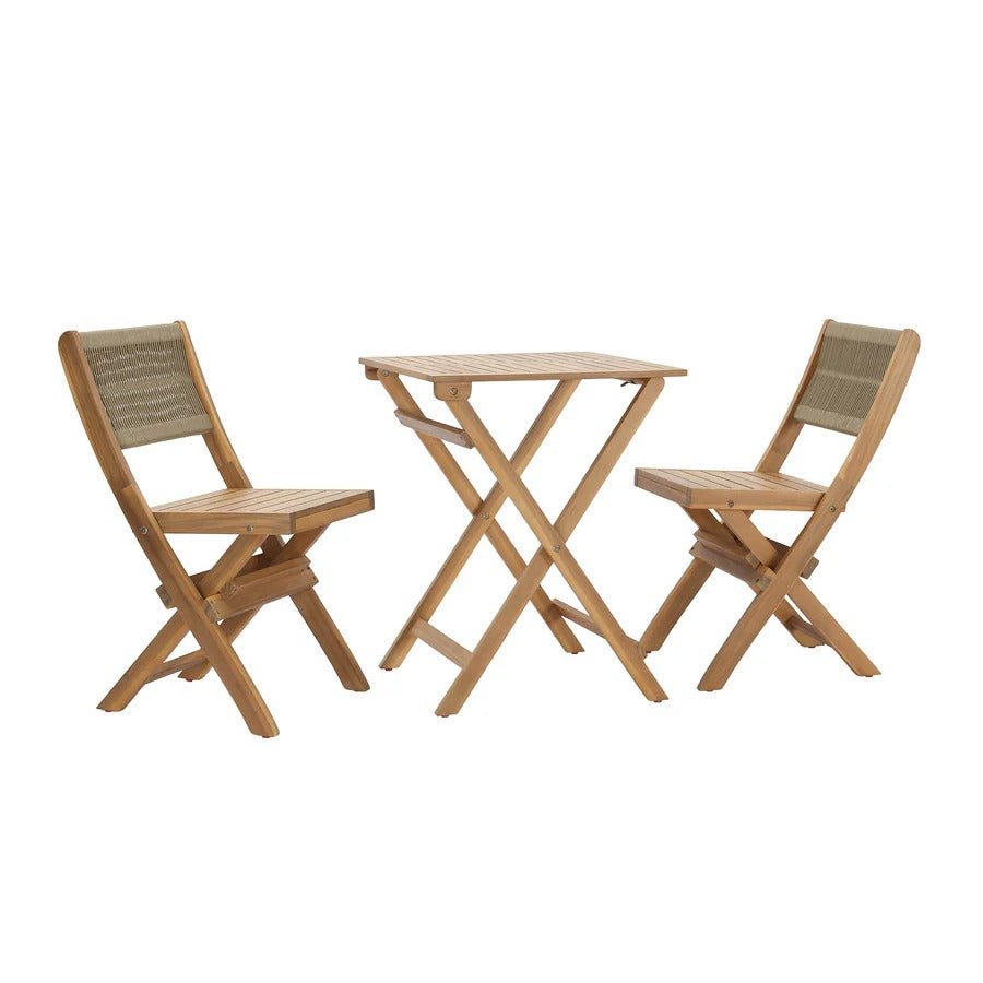 Balcony Outdoor - Foldable Bistro Set (1 Table & 2 Chairs) - Dekor Butik
