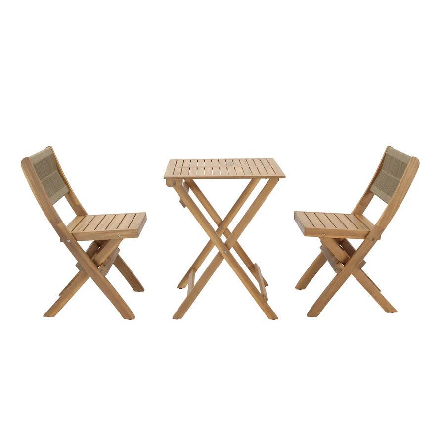 Balcony Outdoor - Foldable Bistro Set (1 Table & 2 Chairs) - Dekor Butik