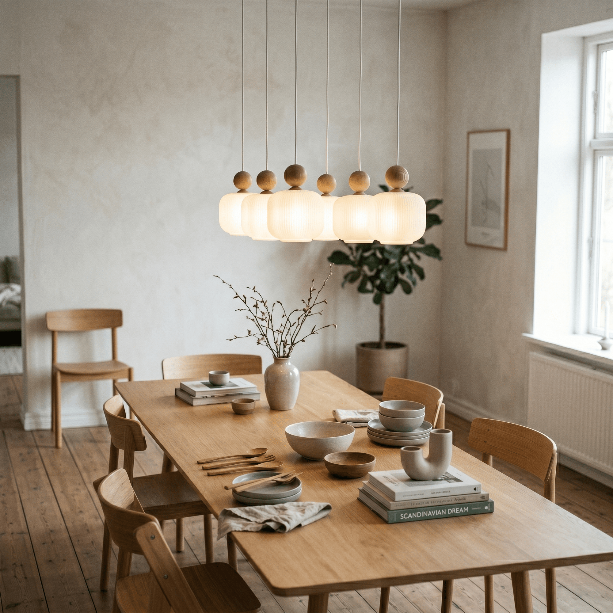 Ballo 6 - Light Scandinavian Pendant Light for Dining Table & Kitchen Island - Dekor Butik