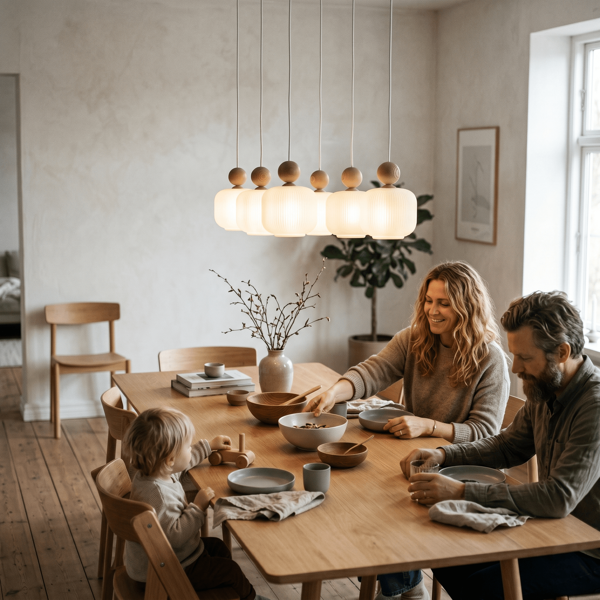 Ballo 6 - Light Scandinavian Pendant Light for Dining Table & Kitchen Island - Dekor Butik