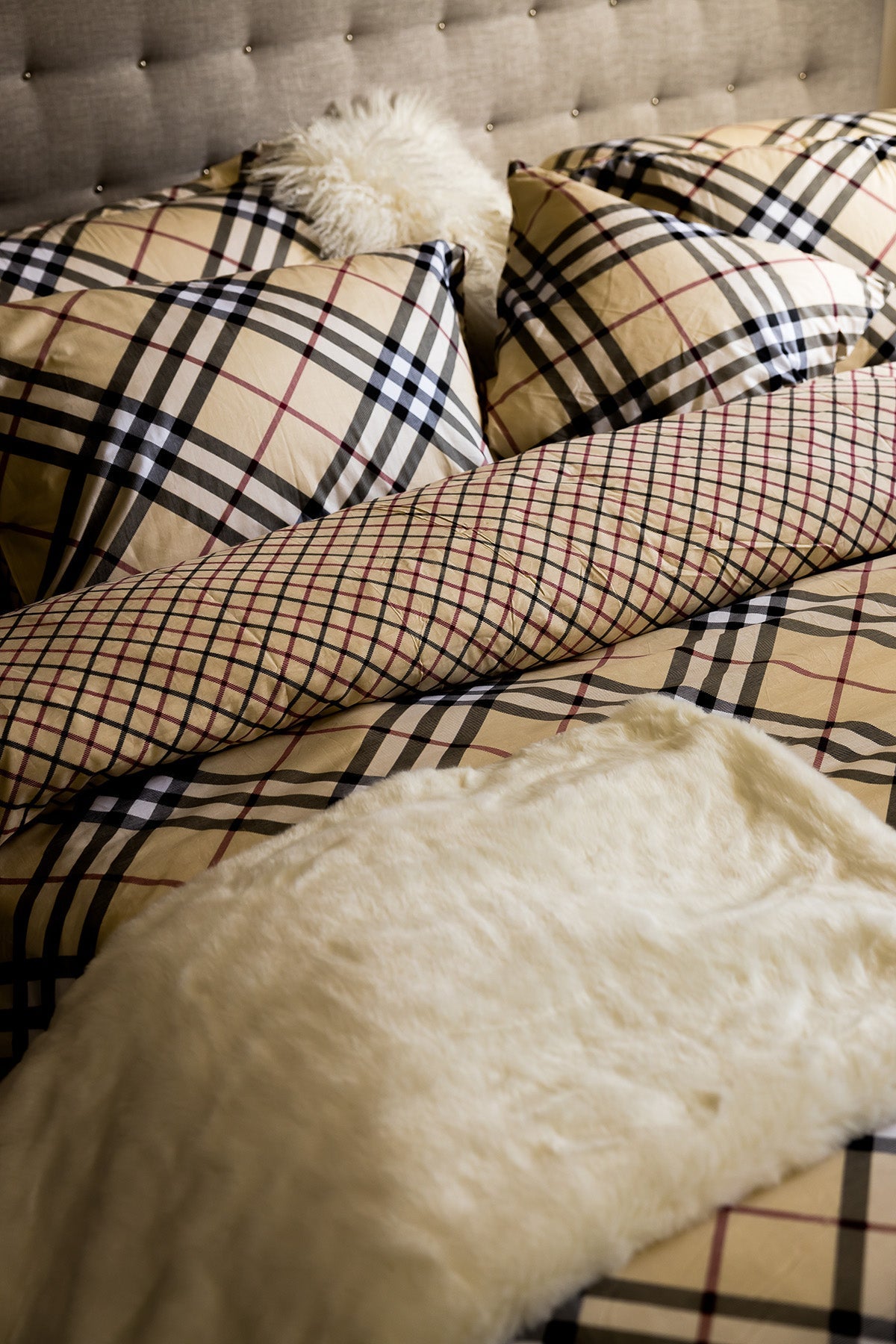 BeddingBanff Queen Size Plaid Cotton 6 pc Duvet Cover Set - Dekor Butik