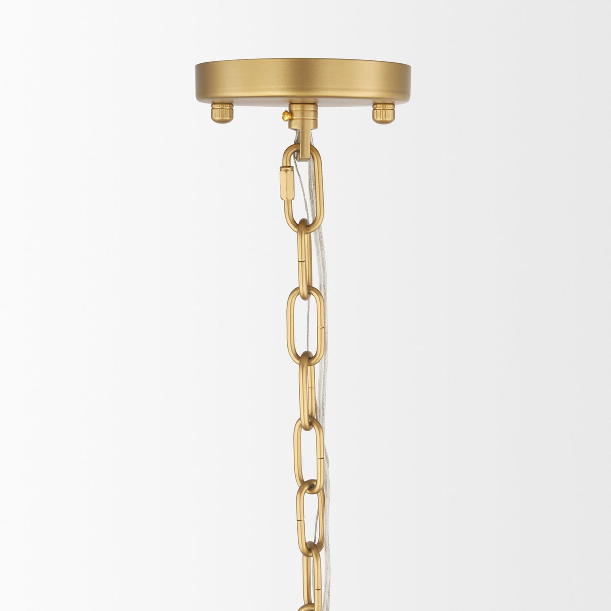 Barbara Brushed Gold Metal w/ Frosted Glass Globes 11 - Light Chandelier - Dekor Butik