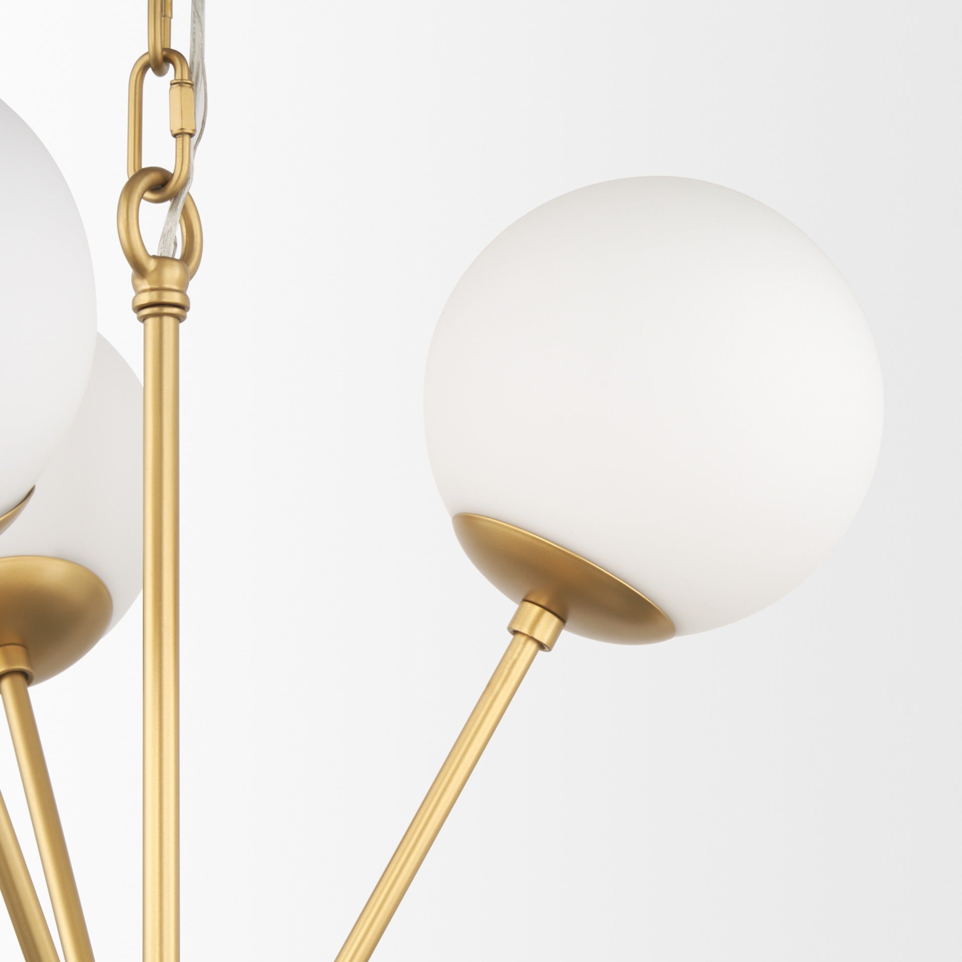 Barbara Brushed Gold Metal w/ Frosted Glass Globes 11 - Light Chandelier - Dekor Butik