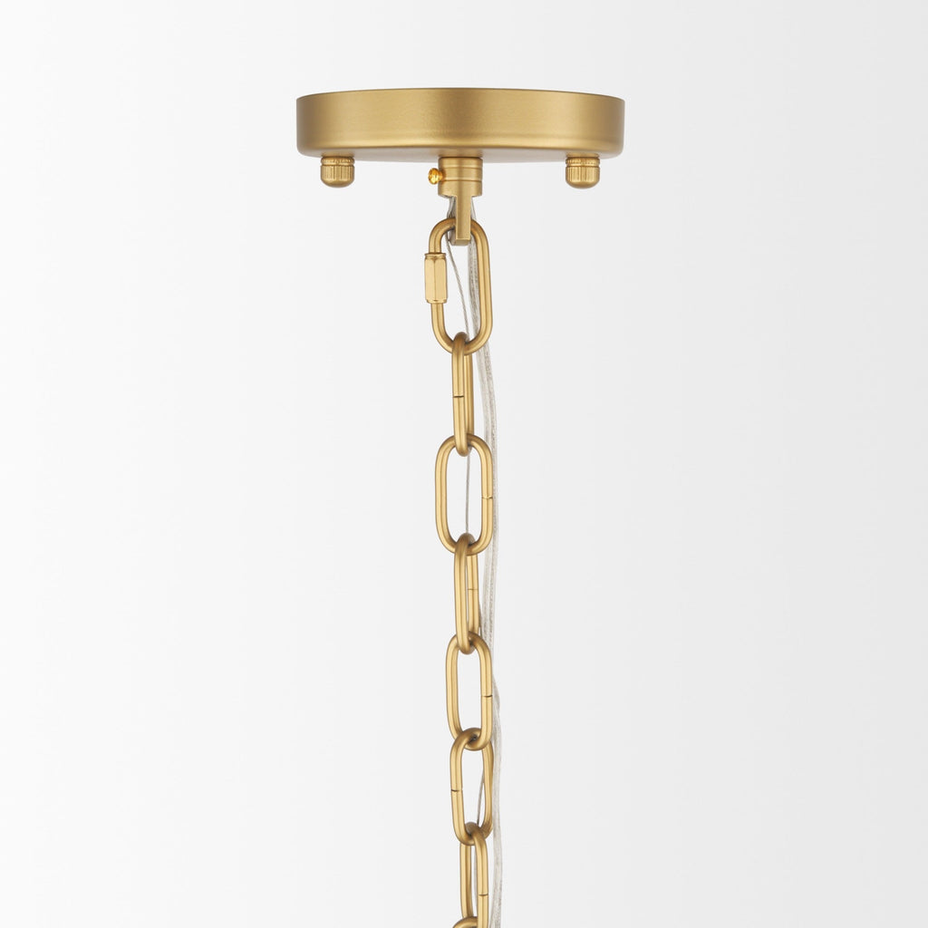 Barbara Brushed Gold Metal w/ Frosted Glass Globes 18 - Light Chandelier - Dekor Butik