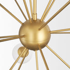 Barbara Brushed Gold Metal w/ Frosted Glass Globes 18 - Light Chandelier - Dekor Butik