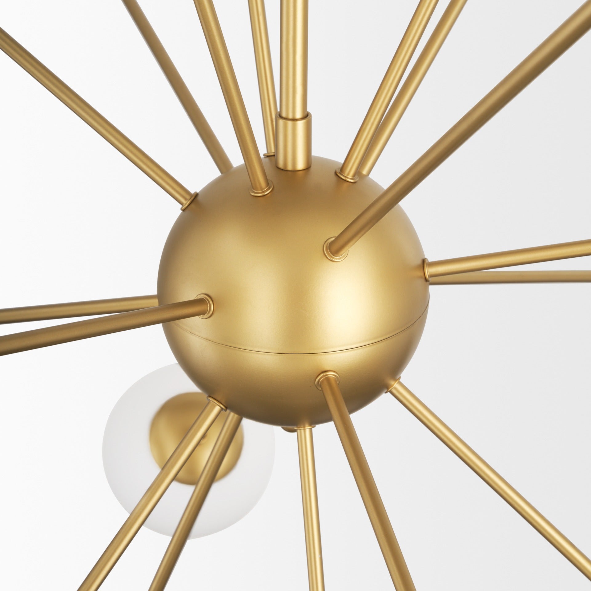 Barbara Brushed Gold Metal w/ Frosted Glass Globes 18 - Light Chandelier - Dekor Butik