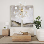 Barbara Brushed Gold Metal w/ Frosted Glass Globes 18 - Light Chandelier - Dekor Butik