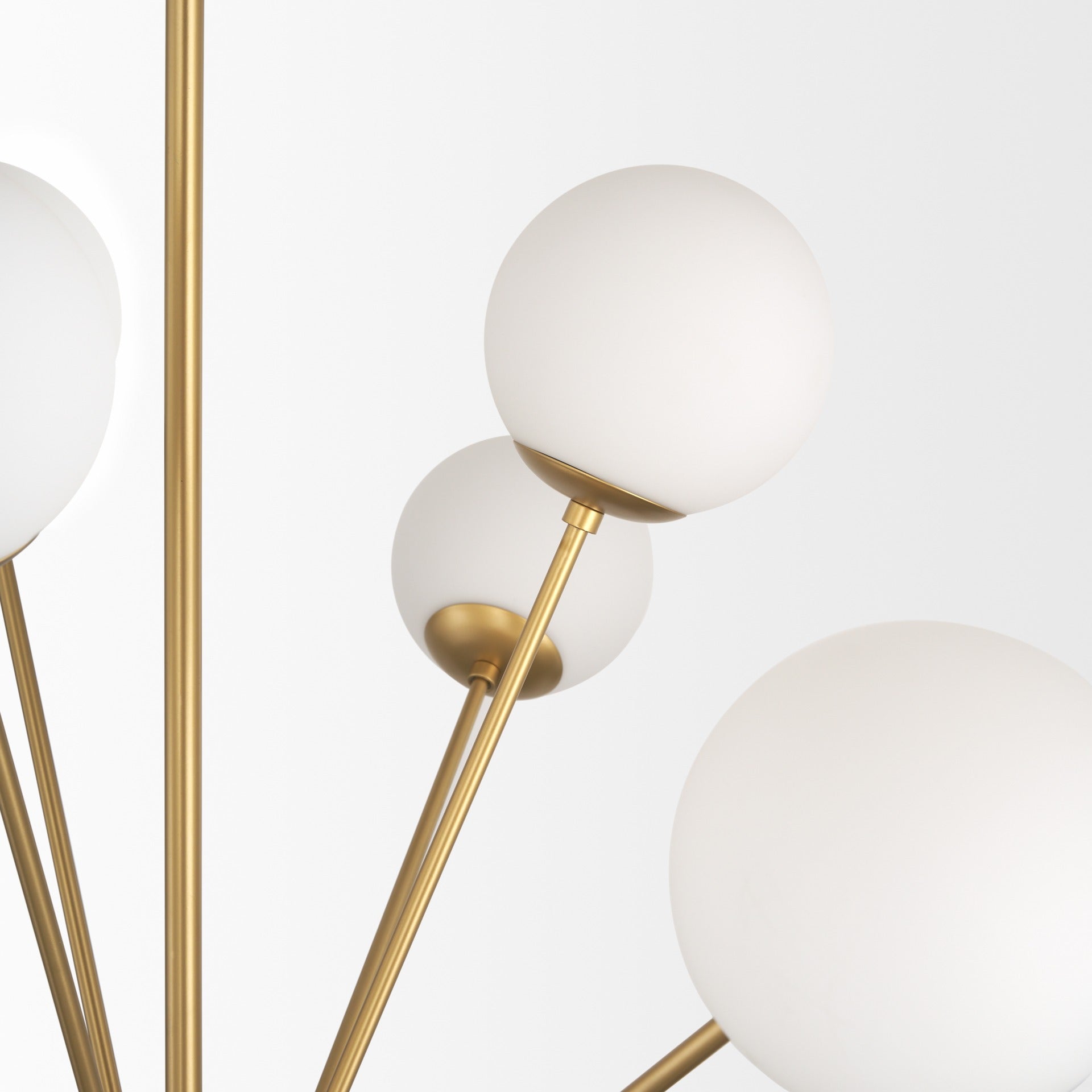 Barbara Brushed Gold Metal w/ Frosted Glass Globes 18 - Light Chandelier - Dekor Butik