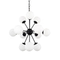 Barbara Matte Black Metal w/ Frosted Glass Globes 11 - Light Chandelier - Dekor Butik