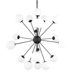 Barbara Matte Black Metal w/ Frosted Glass Globes 18 - Light Chandelier - Dekor Butik