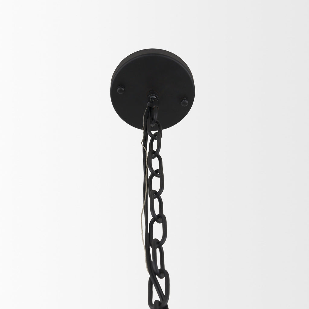 Barbara Matte Black Metal w/ Frosted Glass Globes 18 - Light Chandelier - Dekor Butik