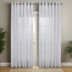 CurtainsBari Jacquard Sheer Grommet Curtain 108" x 108" - Dekor Butik