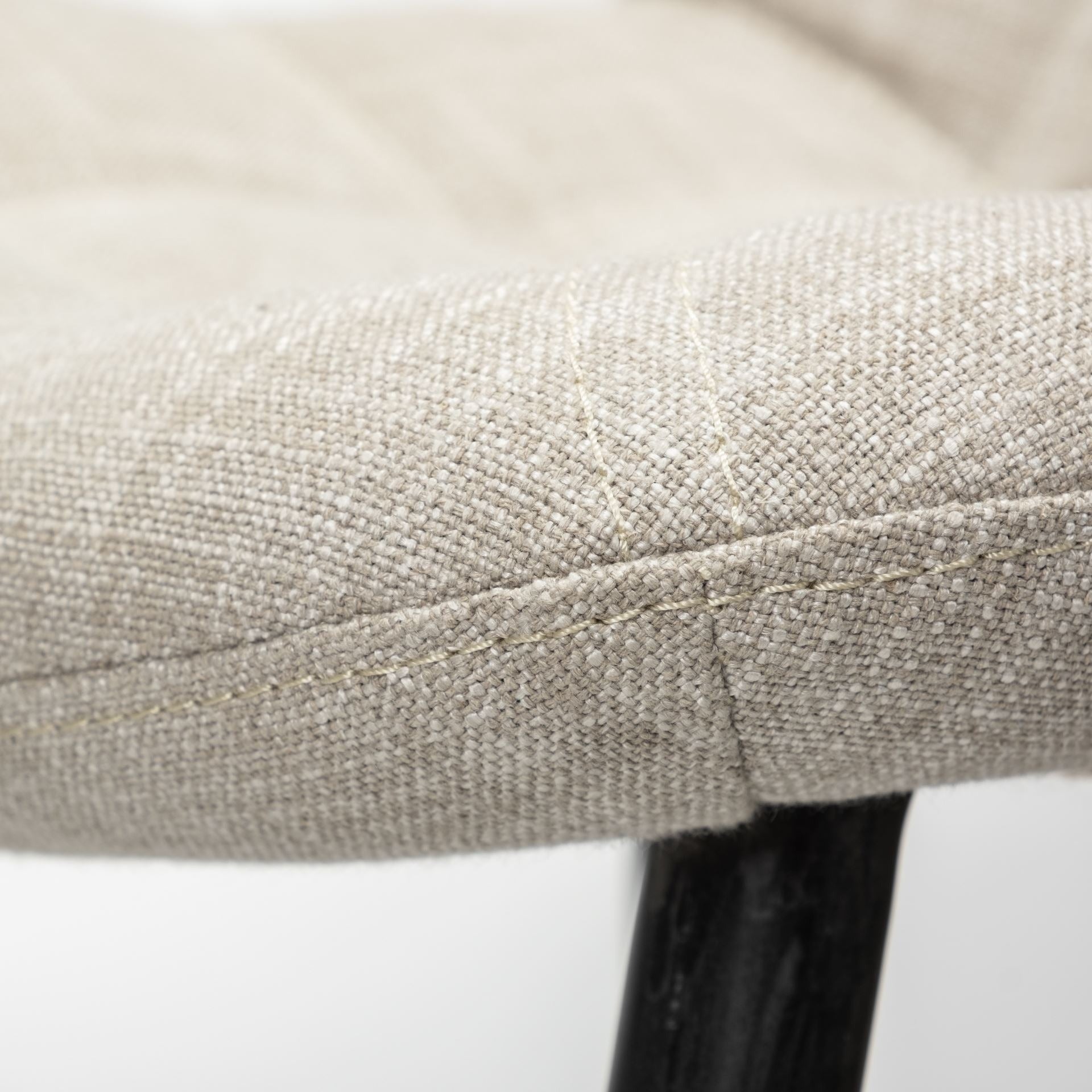 Barrow I Beige Fabric Wrap Black Metal Frame Dining Chair - Dekor Butik