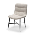 Barrow I Beige Fabric Wrap Black Metal Frame Dining Chair - Dekor Butik
