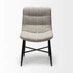 Barrow I Beige Fabric Wrap Black Metal Frame Dining Chair - Dekor Butik