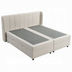 Moni Upholstered Lift Storage Queen Bed - Beige