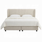 Moni Upholstered Lift Storage Queen Bed - Beige