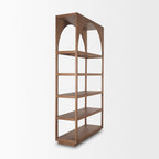 Bookcases & ShelvingBela Arched Shelving Unit Medium Brown Wood - Dekor Butik