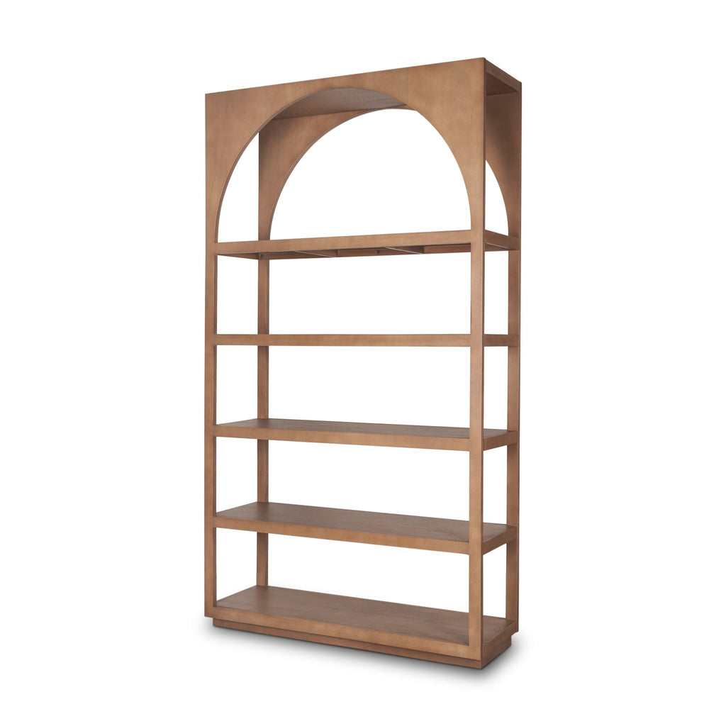 Bookcases & ShelvingBela Arched Shelving Unit Medium Brown Wood - Dekor Butik