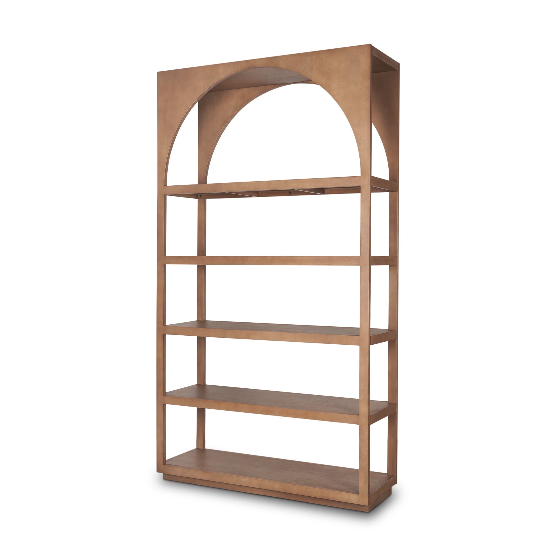 Bookcases & ShelvingBela Arched Shelving Unit Medium Brown Wood - Dekor Butik