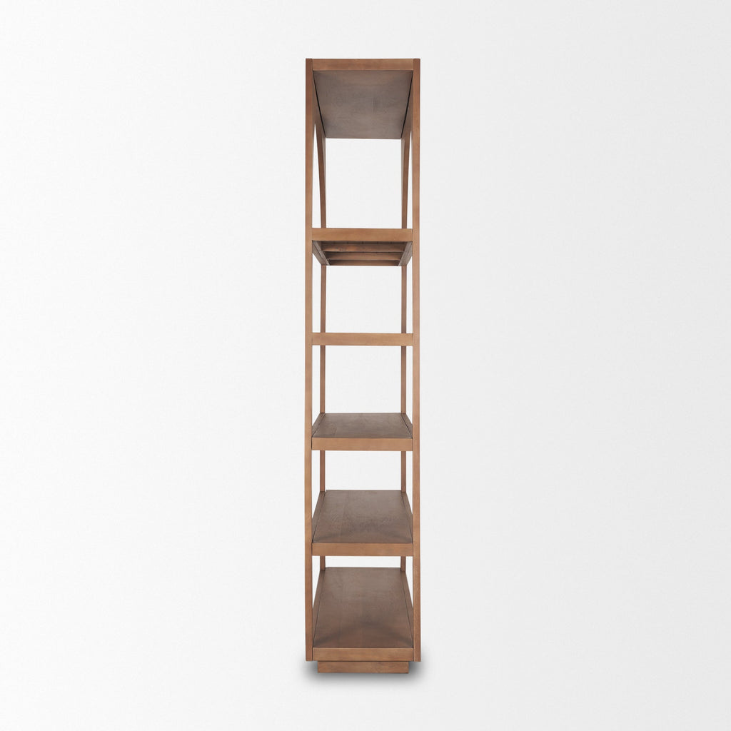 Bookcases & ShelvingBela Arched Shelving Unit Medium Brown Wood - Dekor Butik