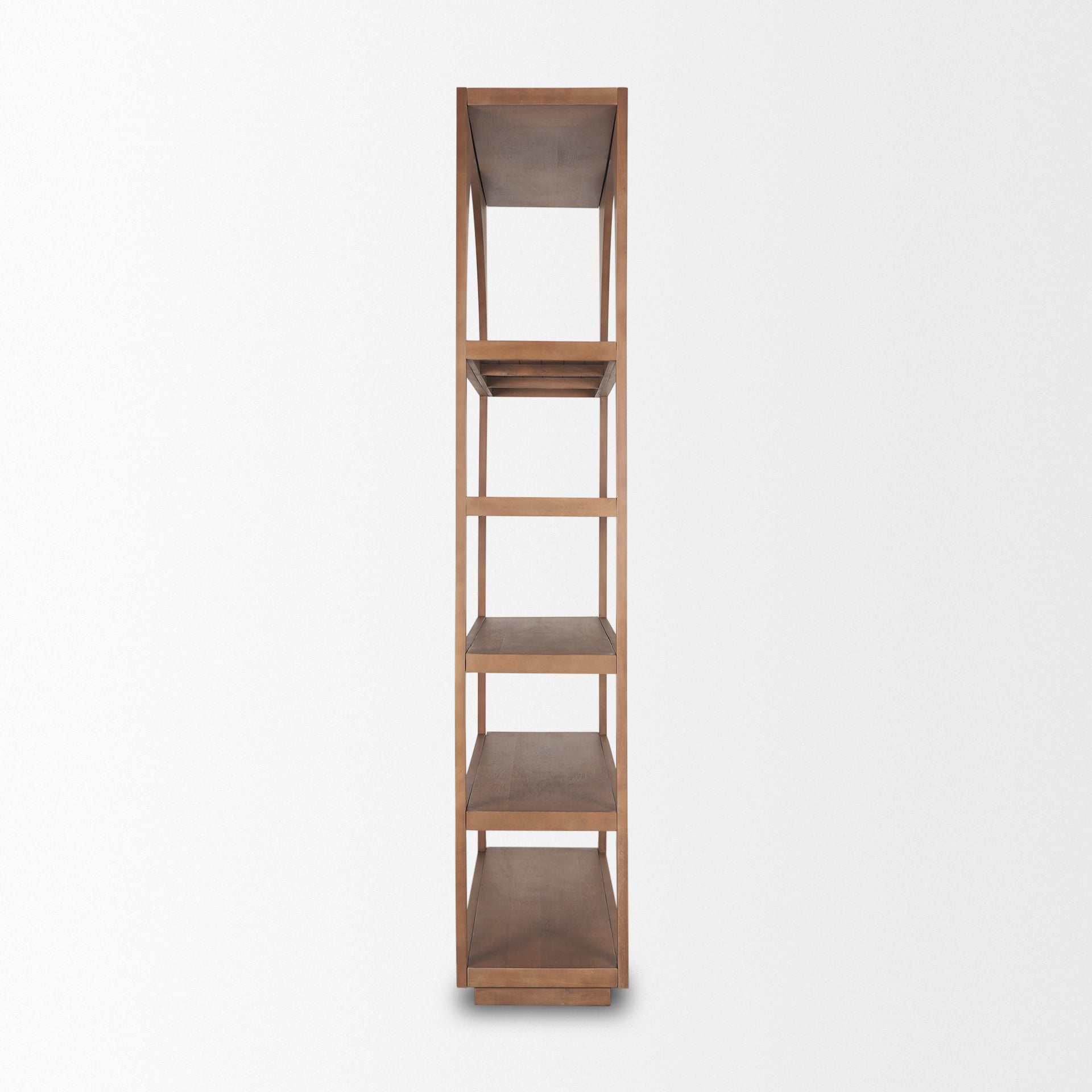 Bookcases & ShelvingBela Arched Shelving Unit Medium Brown Wood - Dekor Butik