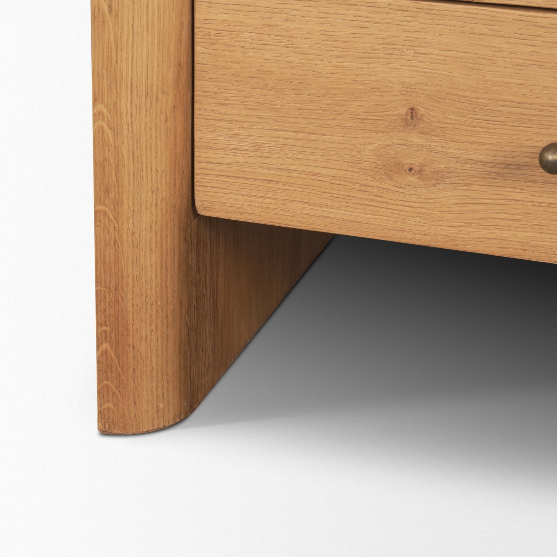 Belford 3 - Drawer Light Brown Oak Wood Closed Nightstand - Dekor Butik
