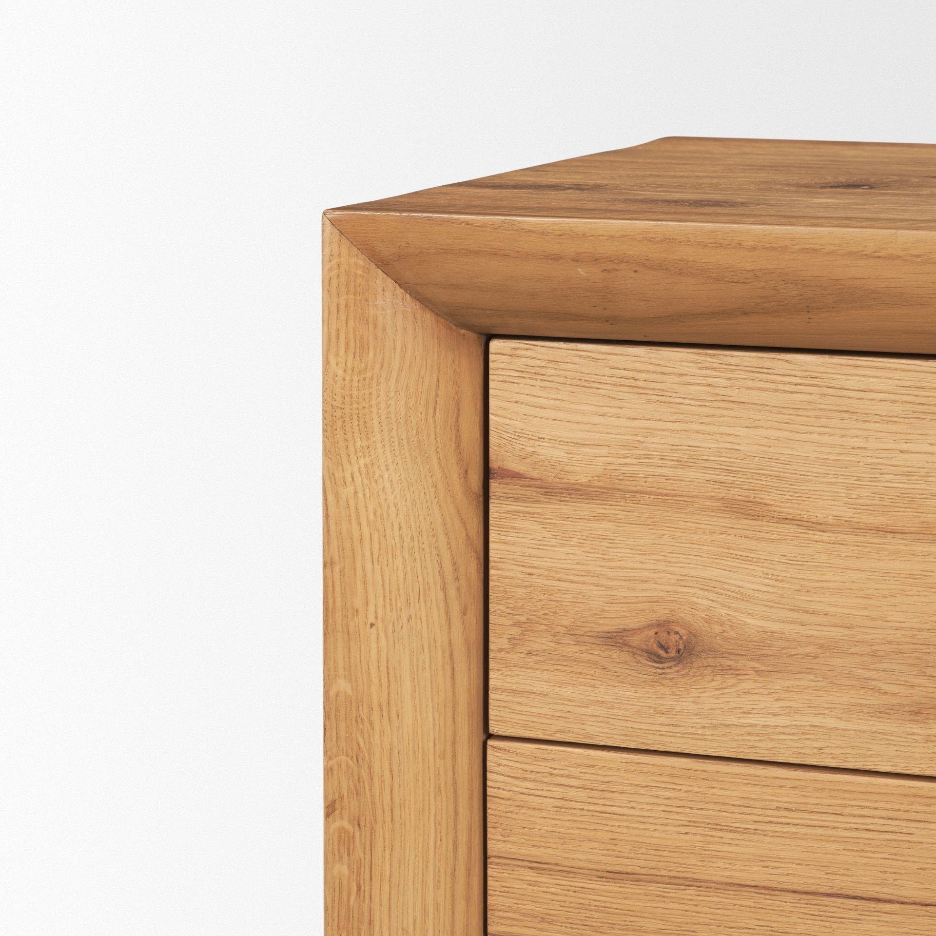 Belford 3 - Drawer Light Brown Oak Wood Closed Nightstand - Dekor Butik