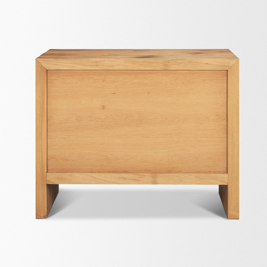 Belford 3 - Drawer Light Brown Oak Wood Closed Nightstand - Dekor Butik