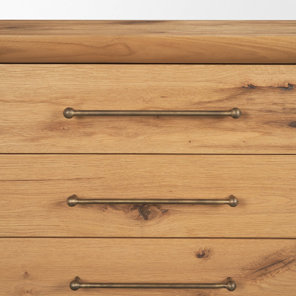 Belford 3 - Drawer Light Brown Oak Wood Closed Nightstand - Dekor Butik