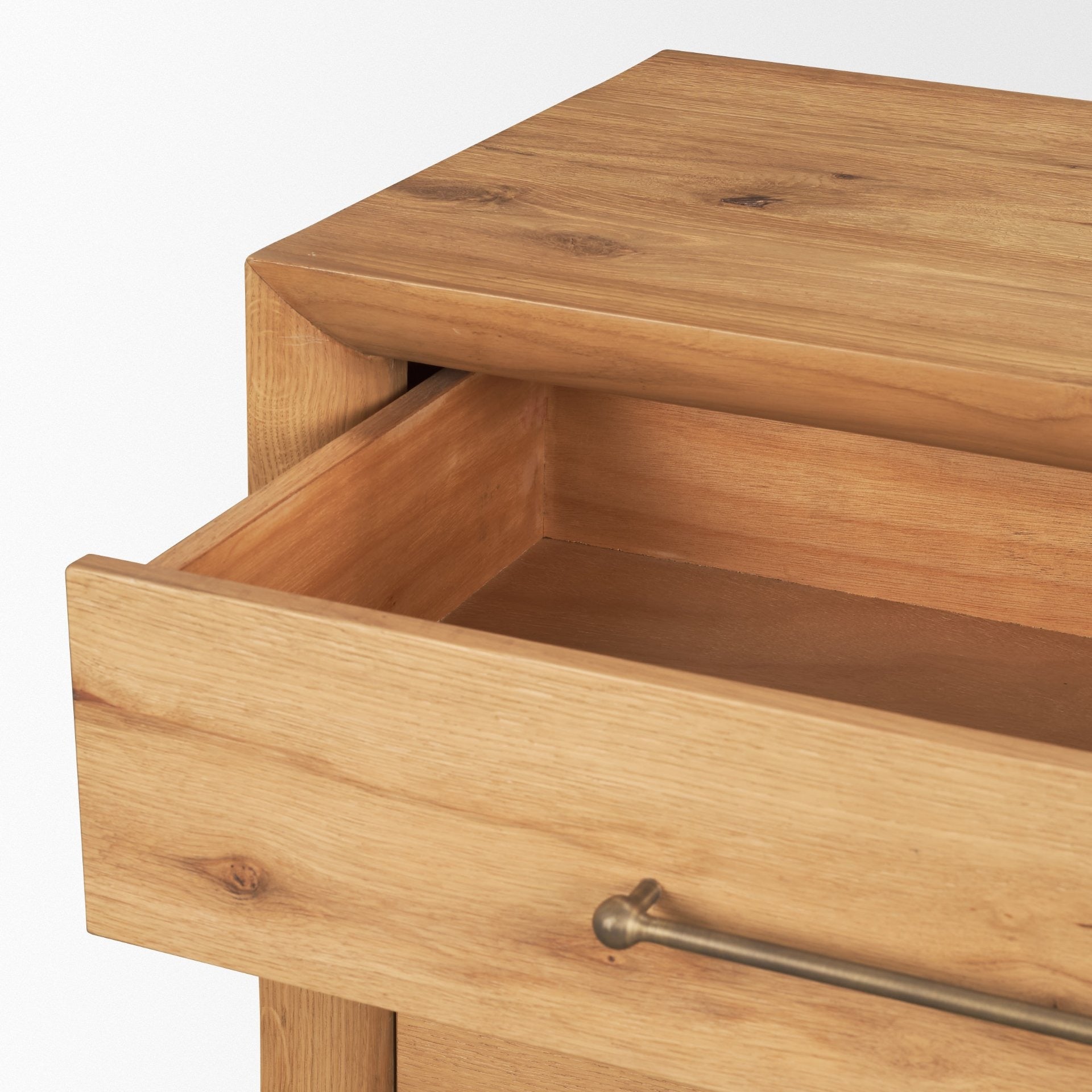 Belford 3 - Drawer Light Brown Oak Wood Closed Nightstand - Dekor Butik