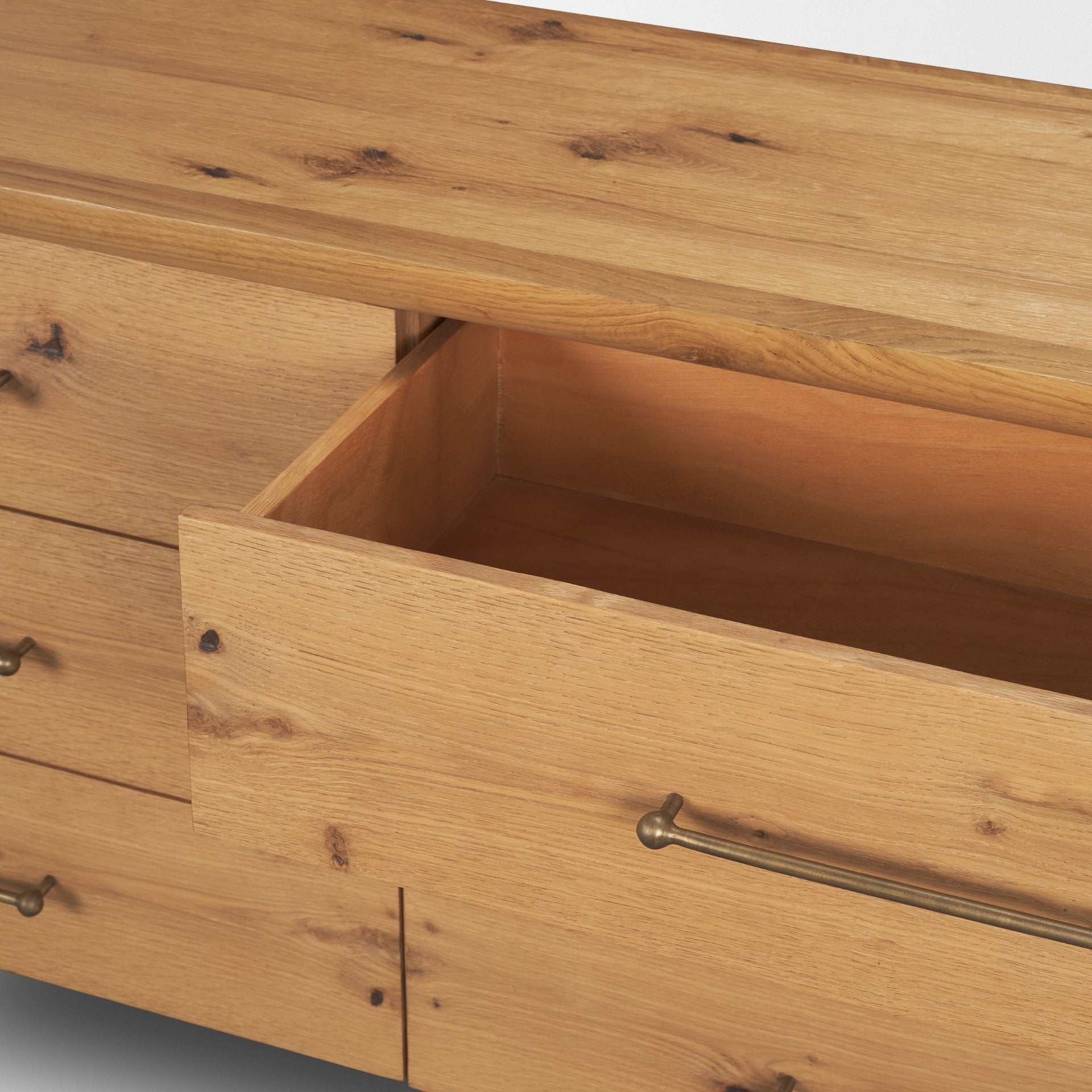 Belford 6 - Drawer Light Brown Oak Wood Dresser - Dekor Butik
