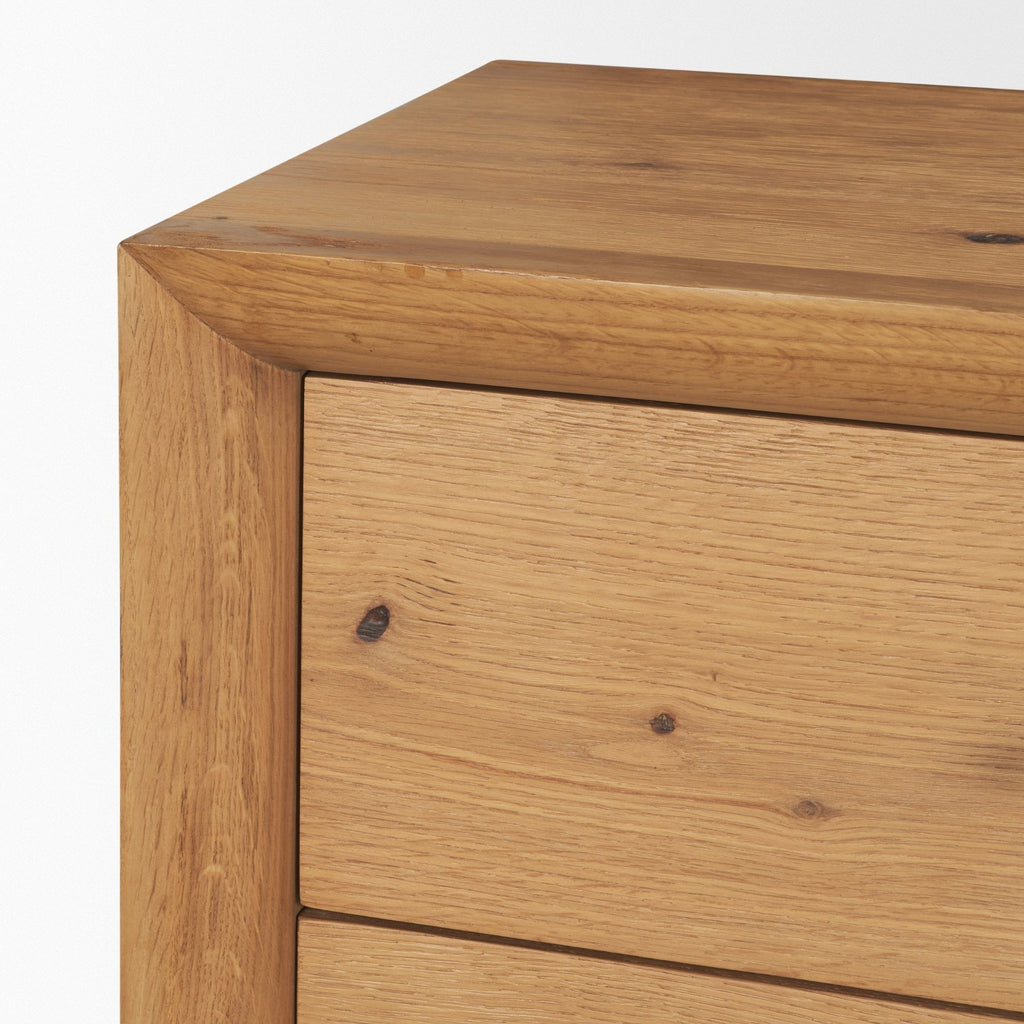 Belford 6 - Drawer Light Brown Oak Wood Dresser - Dekor Butik