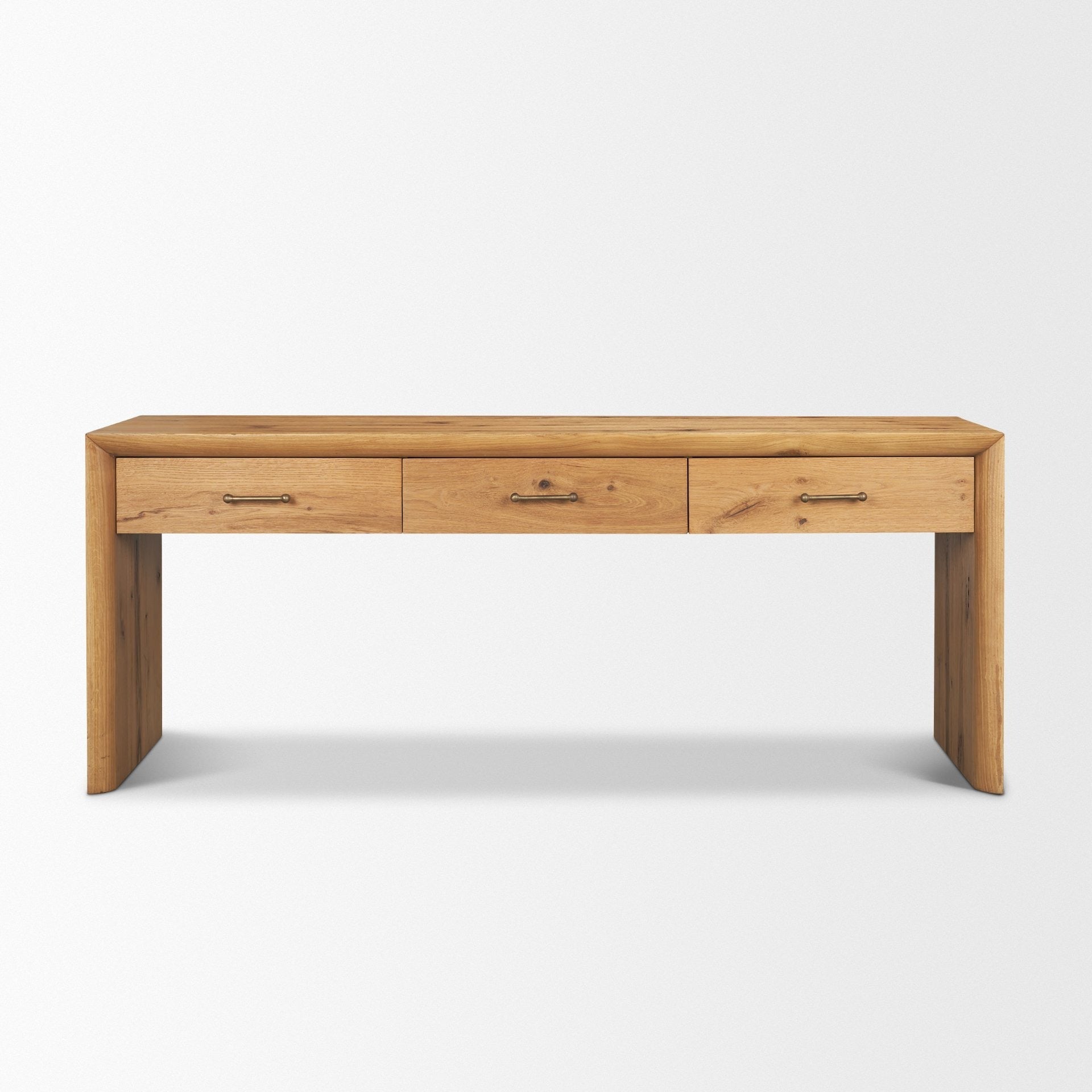 Belford 72" Light Brown Oak Wood Console Table - Dekor Butik