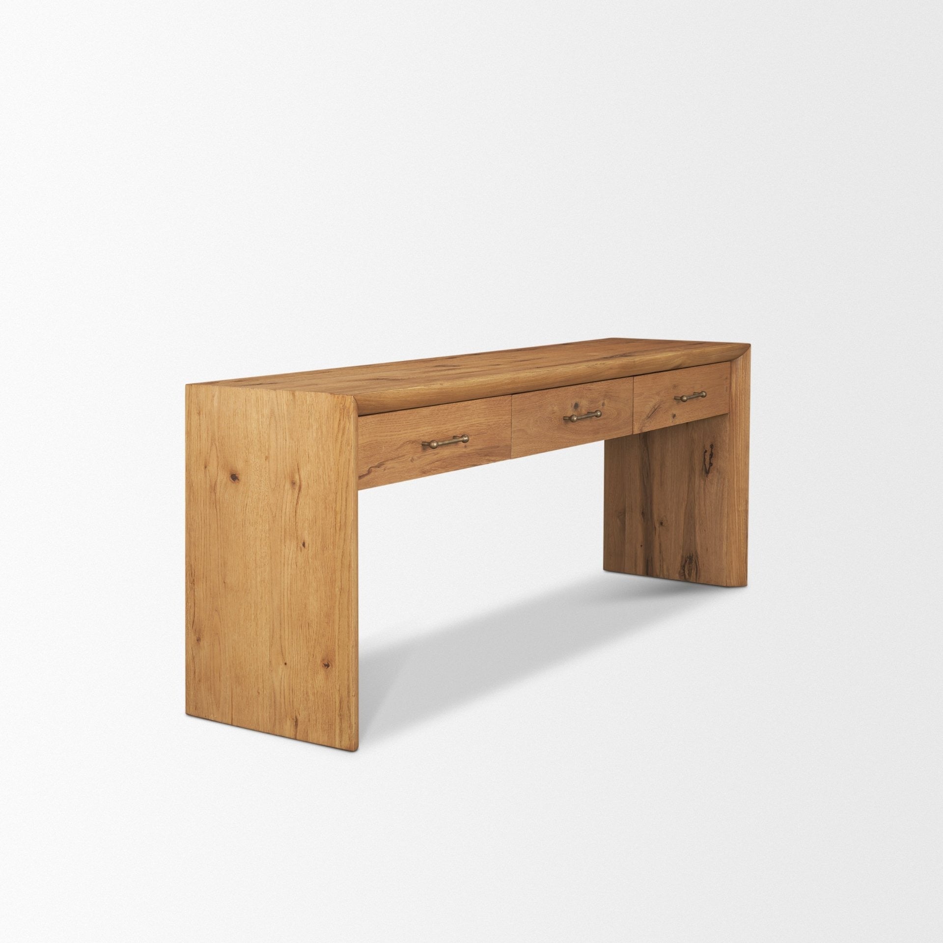 Belford 72" Light Brown Oak Wood Console Table - Dekor Butik