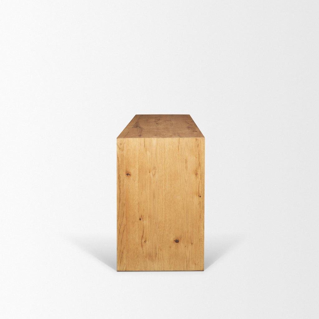 Belford 72" Light Brown Oak Wood Console Table - Dekor Butik