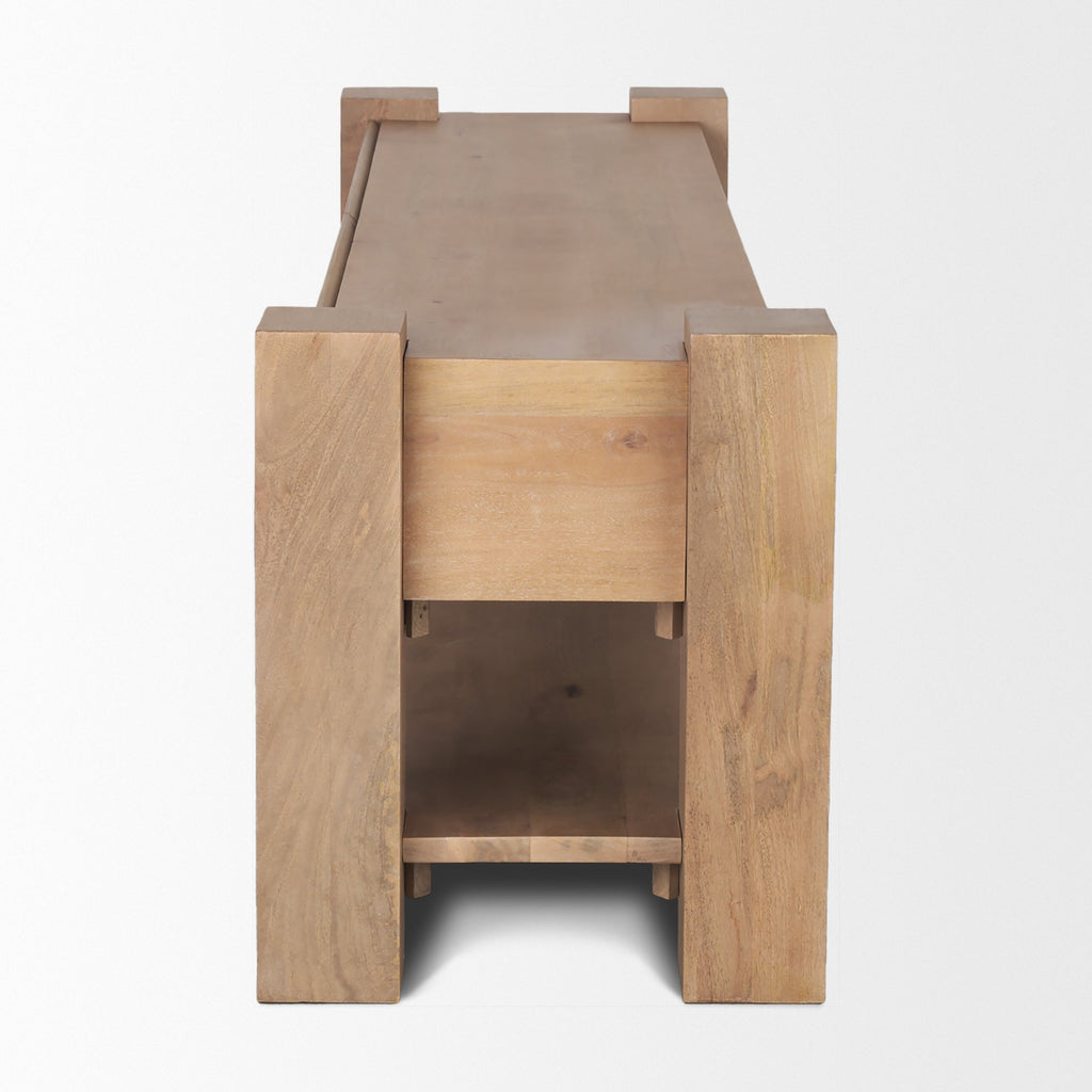 Beth Media Console – Light Brown Solid Mango Wood - Dekor Butik